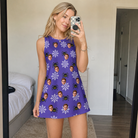 Real-life photo of someone wearing Women's Leggy Lurkers Custom Face Tank Dress — custom faces printed all-over