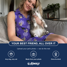 Friends in matching Women's Leggy Lurkers Custom Cat Face V-Neck Dress — a group gift photo