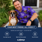 Friends in matching Men's Leggy Lurkers Custom Dog Face Polo Shirt — a group gift photo