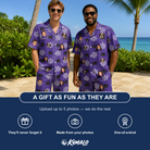 Friends in matching Men's Leggy Lurkers Custom Face Shirt & Shorts Set — a group gift photo