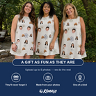 Friends in matching Women's Gossamer Ghouls Custom Face Tank Dress — a group gift photo
