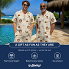 Friends in matching Men's Gossamer Ghouls Custom Face Shirt & Shorts Set — a group gift photo