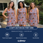 Friends in matching Women's Silken Scare Custom Face Tank Dress — a group gift photo