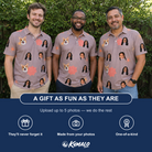 Friends in matching Men's Silken Scare Custom Face Polo Shirt — a group gift photo