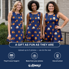 Friends in matching Women's Orange Oddities Custom Face Tank Dress — a group gift photo