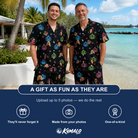 Friends in matching Men's Lantern Lunacy Custom Face Shirt & Shorts Set — a group gift photo