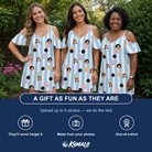 Friends in matching Women's Harvest Haunters Custom Face Off-Shoulder Dress — a group gift photo