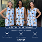 Friends in matching Women's Harvest Haunters Custom Face V-Neck Dress — a group gift photo