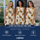 Friends in matching Women's Ember Eyes Custom Face Tank Dress — a group gift photo