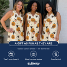 Friends in matching Women's Ember Eyes Custom Face V-Neck Dress — a group gift photo