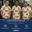 Friends in matching Men's Ember Eyes Custom Face Polo Shirt — a group gift photo