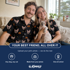 Friends in matching Women's Cackle Carvings Custom Cat Face Hawaiian Shirt — a group gift photo