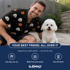 Friends in matching Men's Cackle Carvings Custom Dog Face Polo Shirt — a group gift photo