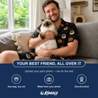 Friends in matching Men's Cackle Carvings Custom Cat Face Shirt & Shorts Set — a group gift photo