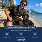 Friends in matching Men's Cackle Carvings Custom Dog Face Shirt & Shorts Set — a group gift photo