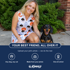 Friends in matching Women's Jack O'Jitters Custom Dog Face V-Neck Dress — a group gift photo