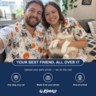 Friends in matching Men's Jack O'Jitters Custom Cat Face Hawaiian Shirt — a group gift photo