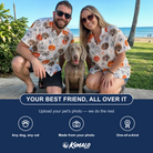 Friends in matching Men's Jack O'Jitters Custom Dog Face Hawaiian Shirt — a group gift photo