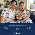 Friends in matching Women's Jack O'Jitters Custom Cat Face Hawaiian Shirt — a group gift photo