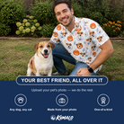 Friends in matching Men's Jack O'Jitters Custom Dog Face Polo Shirt — a group gift photo