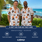 Friends in matching Men's Jack O'Jitters Custom Face Shirt & Shorts Set — a group gift photo