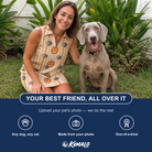 Friends in matching Women's Spooky Squash Custom Dog Face V-Neck Dress — a group gift photo