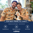 Friends in matching Men's Spooky Squash Custom Cat Face Hawaiian Shirt — a group gift photo