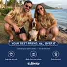 Friends in matching Women's Spooky Squash Custom Dog Face Hawaiian Shirt — a group gift photo
