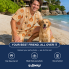 Friends in matching Men's Spooky Squash Custom Dog Face Shirt & Shorts Set — a group gift photo
