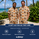 Friends in matching Men's Spooky Squash Custom Face Shirt & Shorts Set — a group gift photo