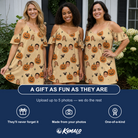 Friends in matching Women's Gourd Grins Custom Face Off-Shoulder Dress — a group gift photo
