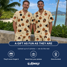 Friends in matching Men's Gourd Grins Custom Face Shirt & Shorts Set — a group gift photo
