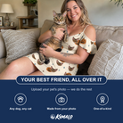Friends in matching Women's Lantern Laughs Custom Cat Face Off-Shoulder Dress — a group gift photo