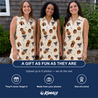 Friends in matching Women's Lantern Laughs Custom Face V-Neck Dress — a group gift photo