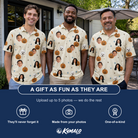 Friends in matching Men's Lantern Laughs Custom Face Polo Shirt — a group gift photo