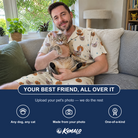 Friends in matching Men's Lantern Laughs Custom Cat Face Shirt & Shorts Set — a group gift photo