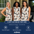 Friends in matching Women's Cryptic Crawlies Custom Face V-Neck Dress — a group gift photo