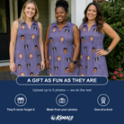 Friends in matching Women's Cemetery Chuckles Custom Face V-Neck Dress — a group gift photo