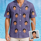 Man wearing Men's Cemetery Chuckles Custom Face Hawaiian Shirt — custom faces printed all-over