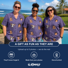 Friends in matching Women's Cemetery Chuckles Custom Face Hawaiian Shirt — a group gift photo