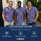 Friends in matching Men's Cemetery Chuckles Custom Face Polo Shirt — a group gift photo