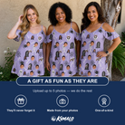 Friends in matching Women's Grinning Gravestones Custom Face Off-Shoulder Dress — a group gift photo