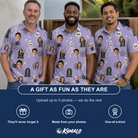 Friends in matching Men's Grinning Gravestones Custom Face Polo Shirt — a group gift photo