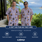 Friends in matching Men's Grinning Gravestones Custom Face Shirt & Shorts Set — a group gift photo