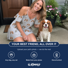 Friends in matching Women's Tombstone Tango Custom Dog Face Off-Shoulder Dress — a group gift photo