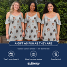 Friends in matching Women's Tombstone Tango Custom Face Off-Shoulder Dress — a group gift photo