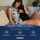 Friends in matching Women's Tombstone Tango Custom Cat Face V-Neck Dress — a group gift photo