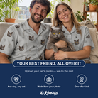 Friends in matching Women's Tombstone Tango Custom Cat Face Hawaiian Shirt — a group gift photo