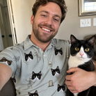 Selfie with the pet whose face is printed all over this Men's Tombstone Tango Custom Cat Face Polo Shirt