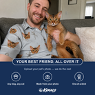 Friends in matching Men's Tombstone Tango Custom Cat Face Polo Shirt — a group gift photo